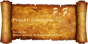 Preckl Fruzsina névjegykártya